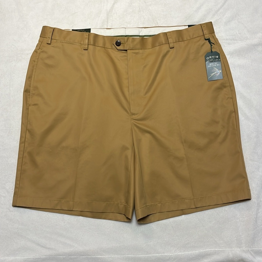-*NWT* Orvis Signature Collection Wrinkle Free Luxury Cotton Twill Gold Short 42